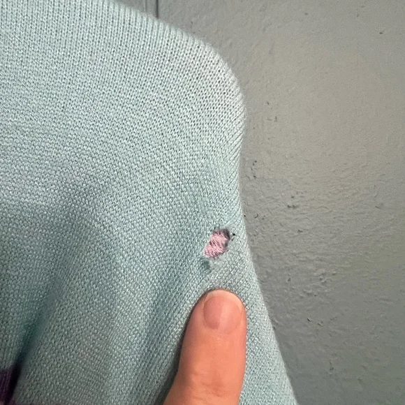 Sanrio Hello Kitty Rainbow Sweater - Blue and Green - Picture 8 of 8